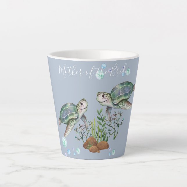 Sea Turtles Beach Hochzeit Milchtasse (Vorderseite)