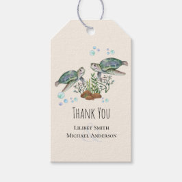 Sea Turtles Beach Hochzeitsmarken Geschenkanhänger