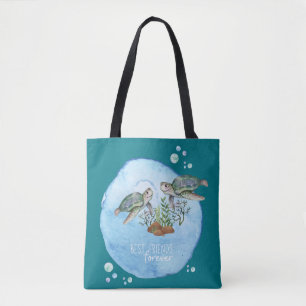 Sea Turtles Beste Freundinnen - Personalisierte Fr Tasche