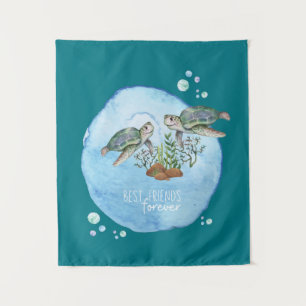 Sea Turtles Beste Freundinnen - Personalisierte Fr Wandteppich