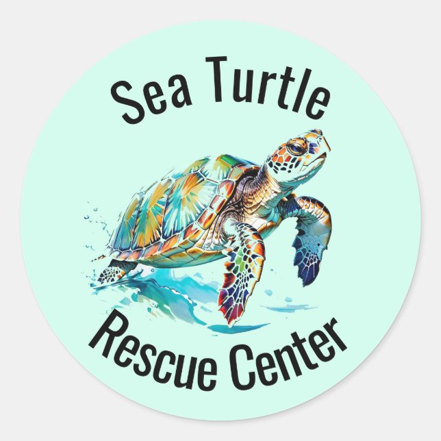 Sea Turtles Design Runder Aufkleber (Vorderseite)