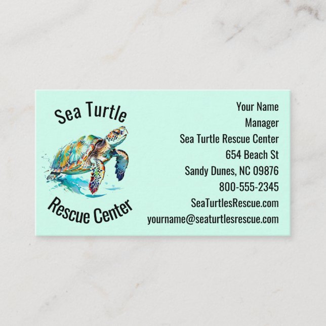 Sea Turtles Design Visitenkarte (Vorderseite)