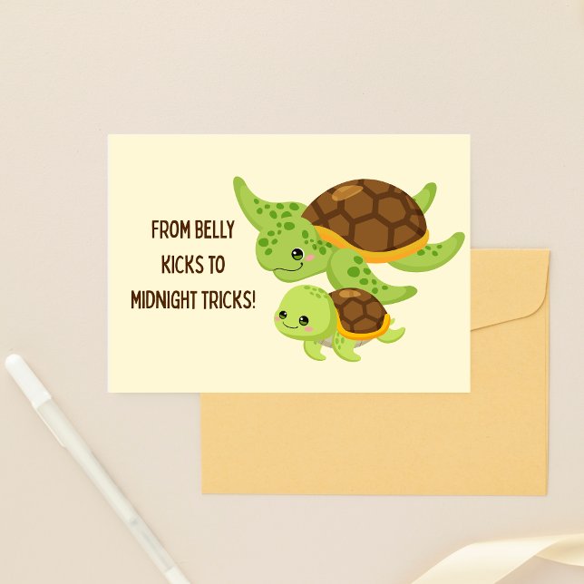 Sea Turtles Funny Pregnancy Herzlichen Glückwunsch Karte (sea turtles funny pregnancy congratulations card)
