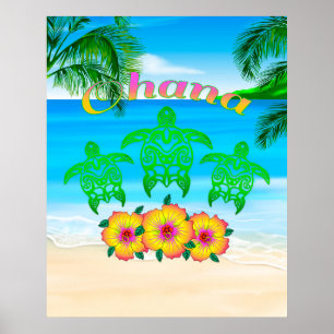 Sea Turtles Hawaiian Honu Poster