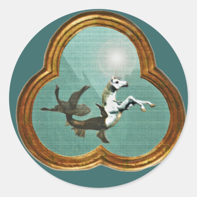 Sea Unicorn Aufkleber (Vorderseite)