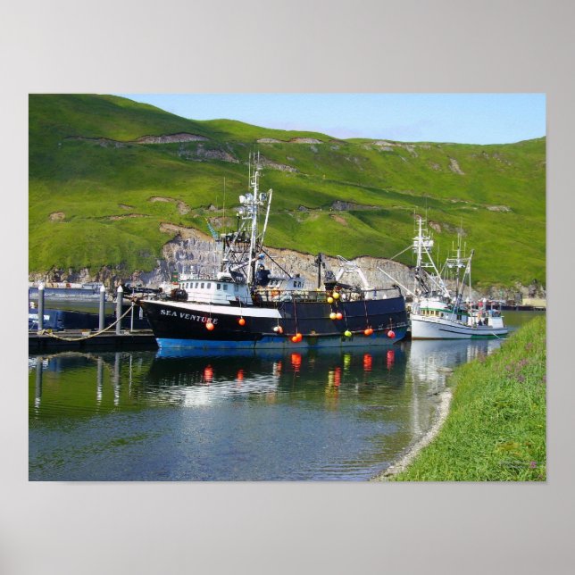 Sea Venture, Crab Boat im niederländischen Hafen,  Poster (Vorne)