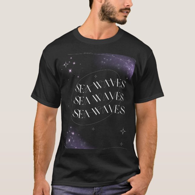 Sea Waves in Calming Blue Artistic Design T-Shirt (Vorderseite)