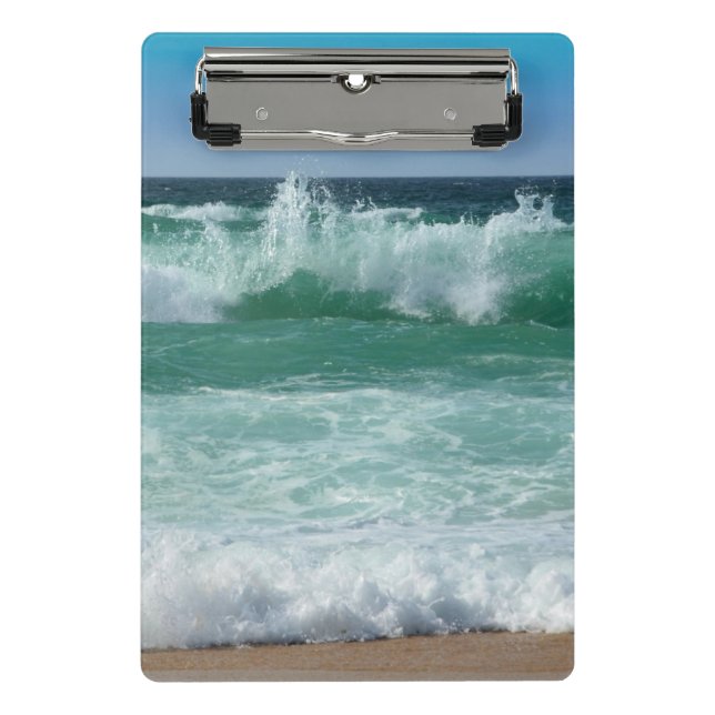 Sea Waves Seascape Beach trendige Vorlage Mini Klemmbrett (Vorderseite)