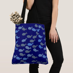 Sea Whales Blue Tasche