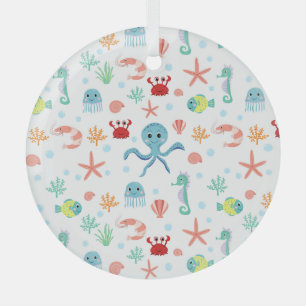 Sea World Muster Ornament Aus Glas