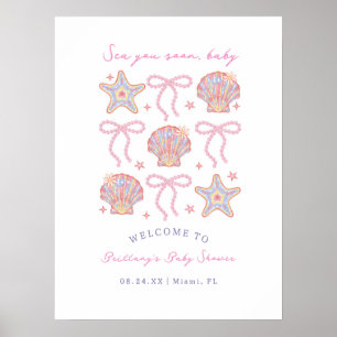 Sea You Bald Baby Girl Baby Dusche Willkommenspend Poster