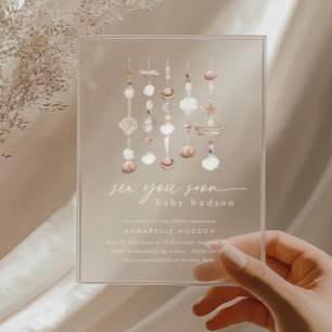 Sea you bald Boho Beach Baby Dusche Acryleinladungen