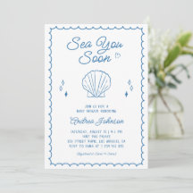Sea You bald Hand Draw Ocean Seashell Baby Dusche