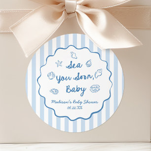 Sea You Soon Baby Küsten-Baby-Party Runder Aufkleber
