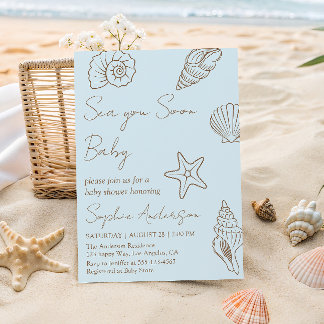 Sea You Soon Baby Küsten-Meeresschnecken-Baby-Part Einladung