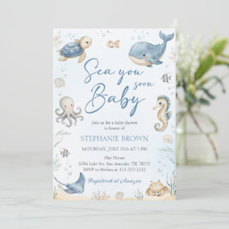 Sea You Soon Baby Shower Invitation Einladung