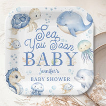Sea You Soon Baby Shower Junge Blauer Ozean
