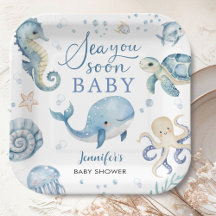 Sea You Soon Baby Shower Junge Blauer Ozean