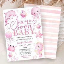 Sea You Soon Baby Shower Rosa Ozean Mädchen 