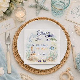 Sea You Soon Baby Shower Serviette