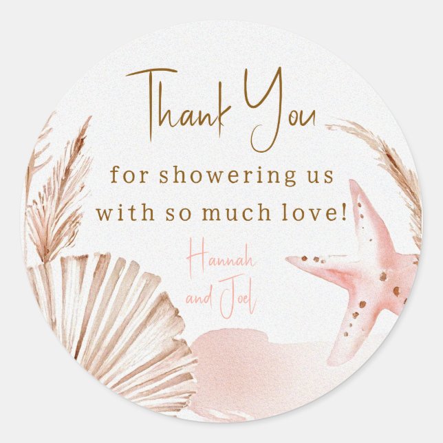 Sea You Soon Baby Thank You Favour Sticker (Vorderseite)