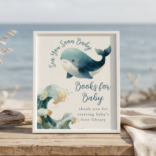 Sea You Soon Bücher für Baby Shower Schild elfenbe