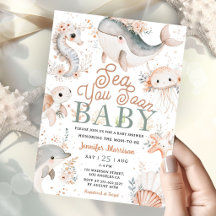 Sea You Soon Girl Baby Shower Boho Floral Ozean