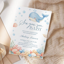 Sea You Soon Küstenozean Wal Baby Shower