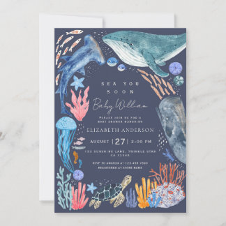 Sea You Soon Ocean Animals Boy Baby Shower Einladung