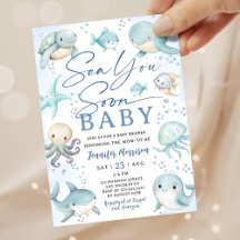 Sea You Soon Ocean Whale Boy Baby Shower