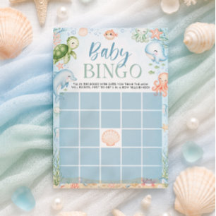Sea You Soon Ozean-Baby-Party Baby-Bingo-Spiel Einladung