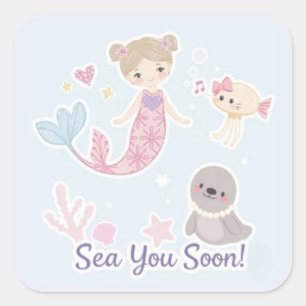 Sea You Soon Quadratischer Aufkleber