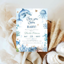 Sea You Soon Seashell-Baby-Party Einladung