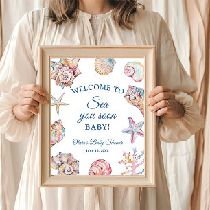 Sea You Soon Seashell Baby Shower Willkommen Poster