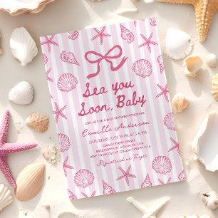 Sea You Soon Seashell-Küstengirl-Baby-Party Einladung