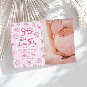 Sea You Soon Seashell-Küstensüßigkeiten-Baby-Party Einladung