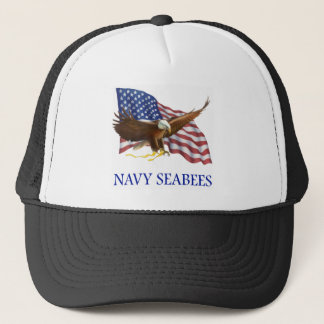 Seabees-Weißkopfseeadler-Flagge-Entwurf Truckerkappe