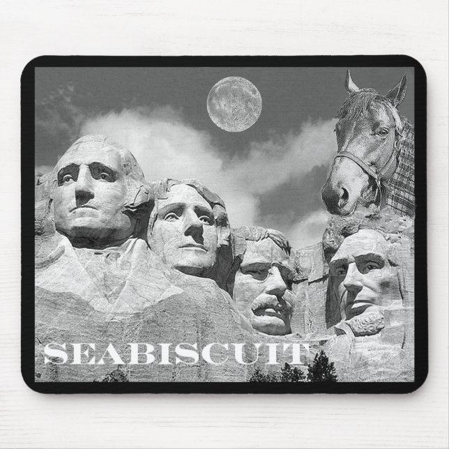 Seabiscuit ist auf dem Mount Rushmore! Mousepad (Vorne)
