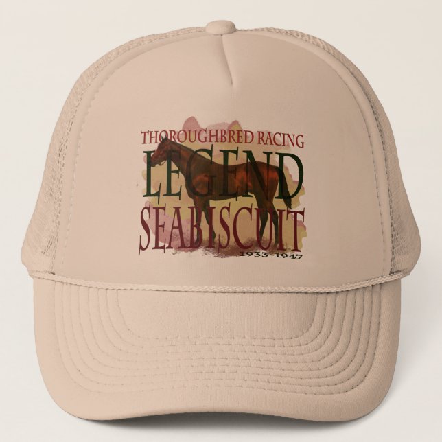 Seabiscuit - Thoroughbred-laufende Legende Truckerkappe (Vorderseite)