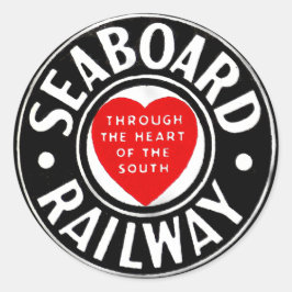 Seaboard Air Line Eisenbahn-Herz-Logo Runder Aufkleber