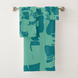 Seabolt Blue Abstrakt Badhandtuch Set