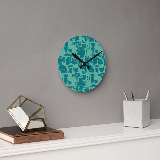 Seabolt Blue Abstrakt Runde Wanduhr (Büro)