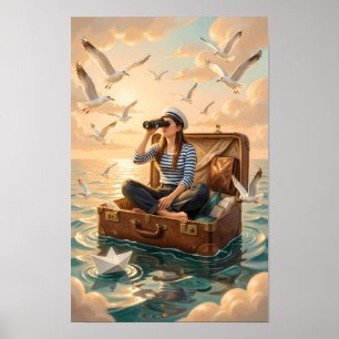 Seabound Daydream in einem schwebenden Kffer Poste Poster
