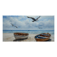 "Seabreeze Serenade" Farbenfrohe Bootszene