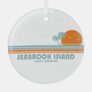Seabrook Island South Carolina Sun Palm Trees Ornament Aus Glas