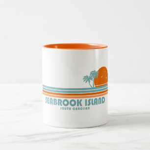Seabrook Island South Carolina Sun Palm Trees Zweifarbige Tasse
