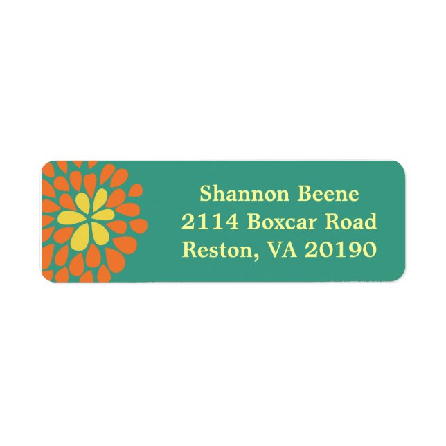 Seafoam Floral Address Labels (Vorne)