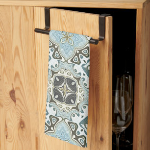 Seafoam Green Aquamarin Türkis Bohemisch Stamm Kun Geschirrtuch