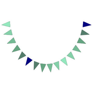 Seafoam Green to Navy Blue Gradient Wimpelkette
