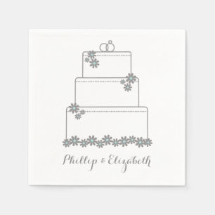 Seafoam Green Wedding Cake Napkins Serviette
